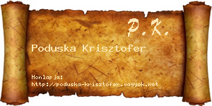 Poduska Krisztofer névjegykártya